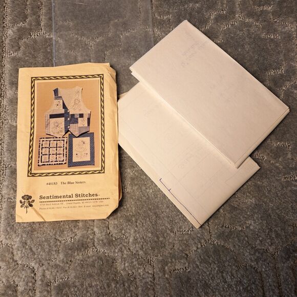 VINTAGE SENTIMENTAL STITCHES THE BLUE SISTERS 40183 SEWING QUILTING EMBROIDERY - Picture 6 of 6
